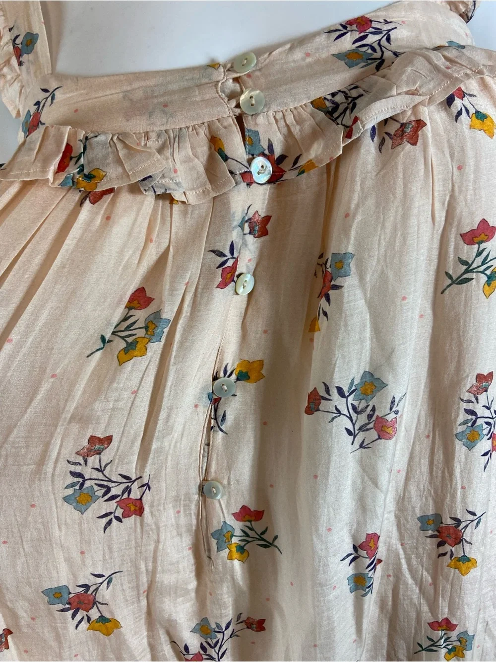 NWT New Womens Lali Bougainvillea Peach Floral Ruffle Tiered Maxi Dress XSmall